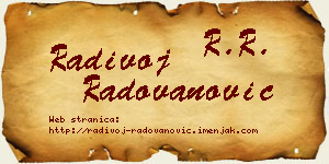 Radivoj Radovanović vizit kartica